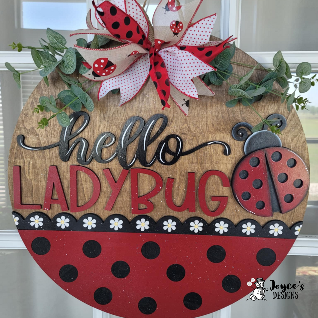 Hello Ladybug doorhanger