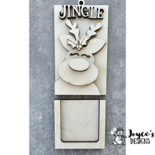Load image into Gallery viewer, Jingle Reindeer Ornament  or Gift Card Holder Blank – DIY Wood Craft for Christmas Gifting
