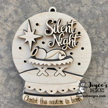 Load image into Gallery viewer, Silent Night Nativity Wood Blank Christmas Ornament – With or Without Fairy Light Holes
