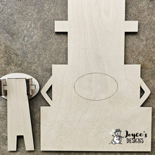 Load image into Gallery viewer, Frosty Block Snowman Shelf Sitter Wood Blank – 7″ × 9.5″ Rustic Winter Craft Sign
