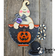 Load image into Gallery viewer, Ghost Tea Cup Wood Blank | 9.5 x 8 DIY Halloween Décor | Votive Not Included

