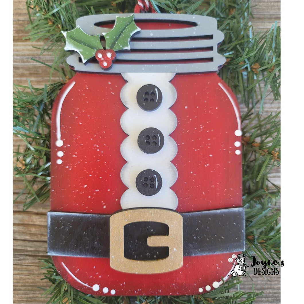 Santa Jar Ornament