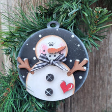 Load image into Gallery viewer, Snowman with heart Ornament/Gift Tag
