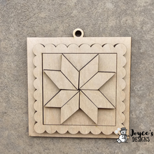 Load image into Gallery viewer, Star Quilt Block Ornament – DIY Wood Blank
