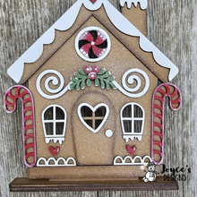 Load image into Gallery viewer, Gingerbread Votive Holder Shelf Sitter Wood Blank – Ready to Paint
