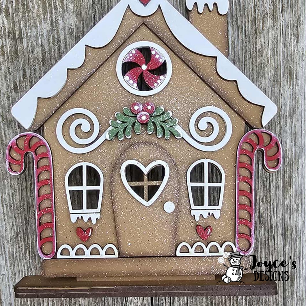 Gingerbread Votive Holder Shelf Sitter Wood Blank – Ready to Paint