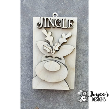 Load image into Gallery viewer, Jingle Reindeer Ornament  or Gift Card Holder Blank – DIY Wood Craft for Christmas Gifting

