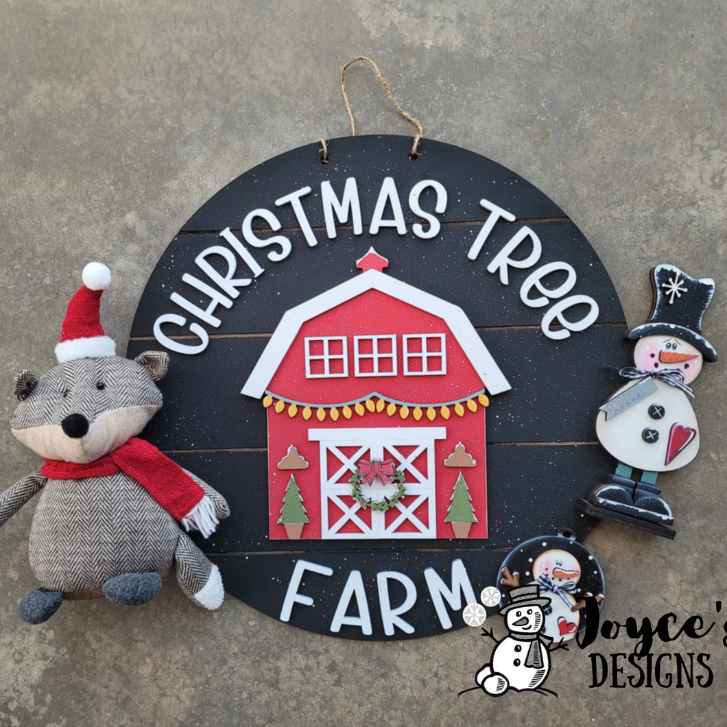 Christmas Tree Farm Barn Doorhanger