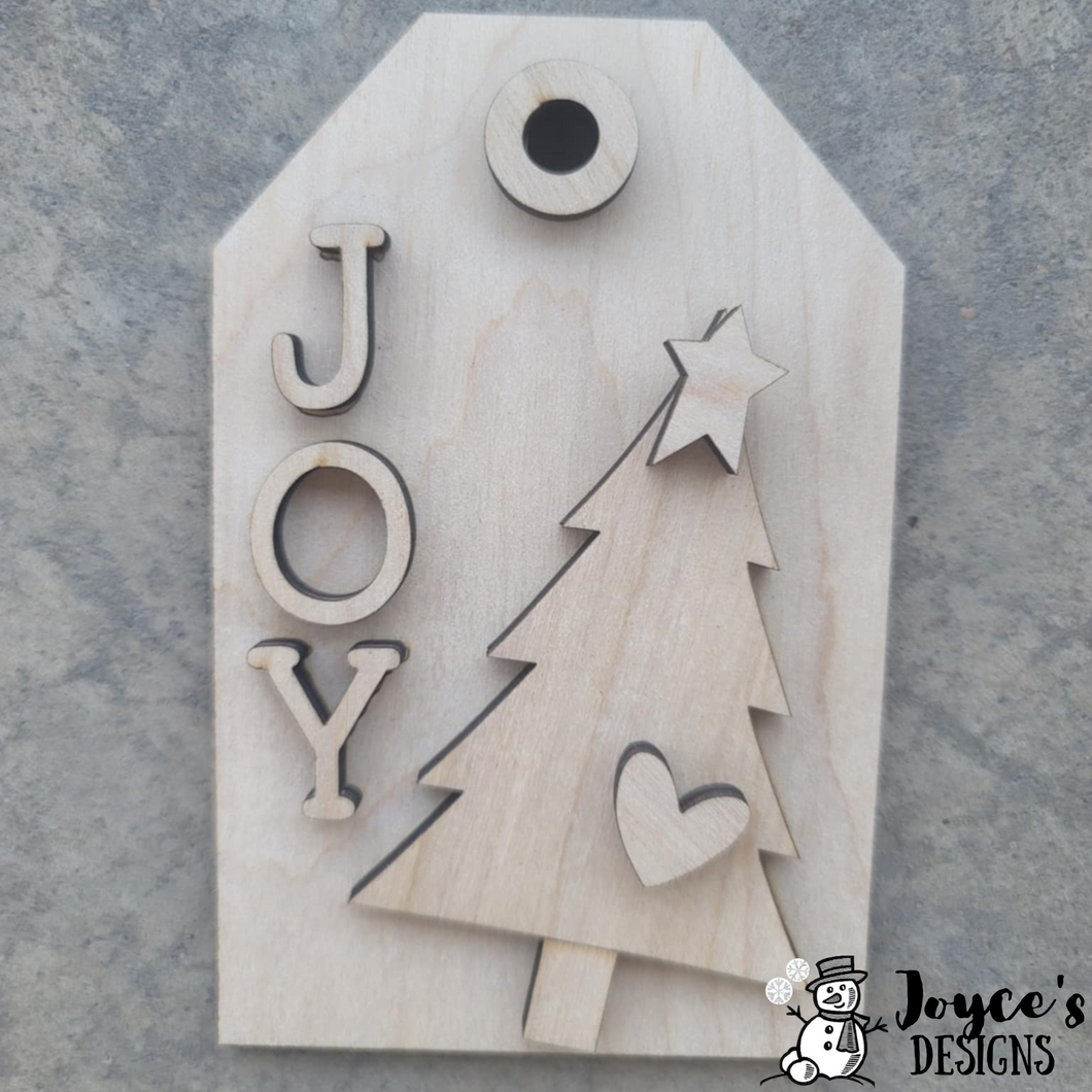 Joy Christmas Tree Tag or Ornament