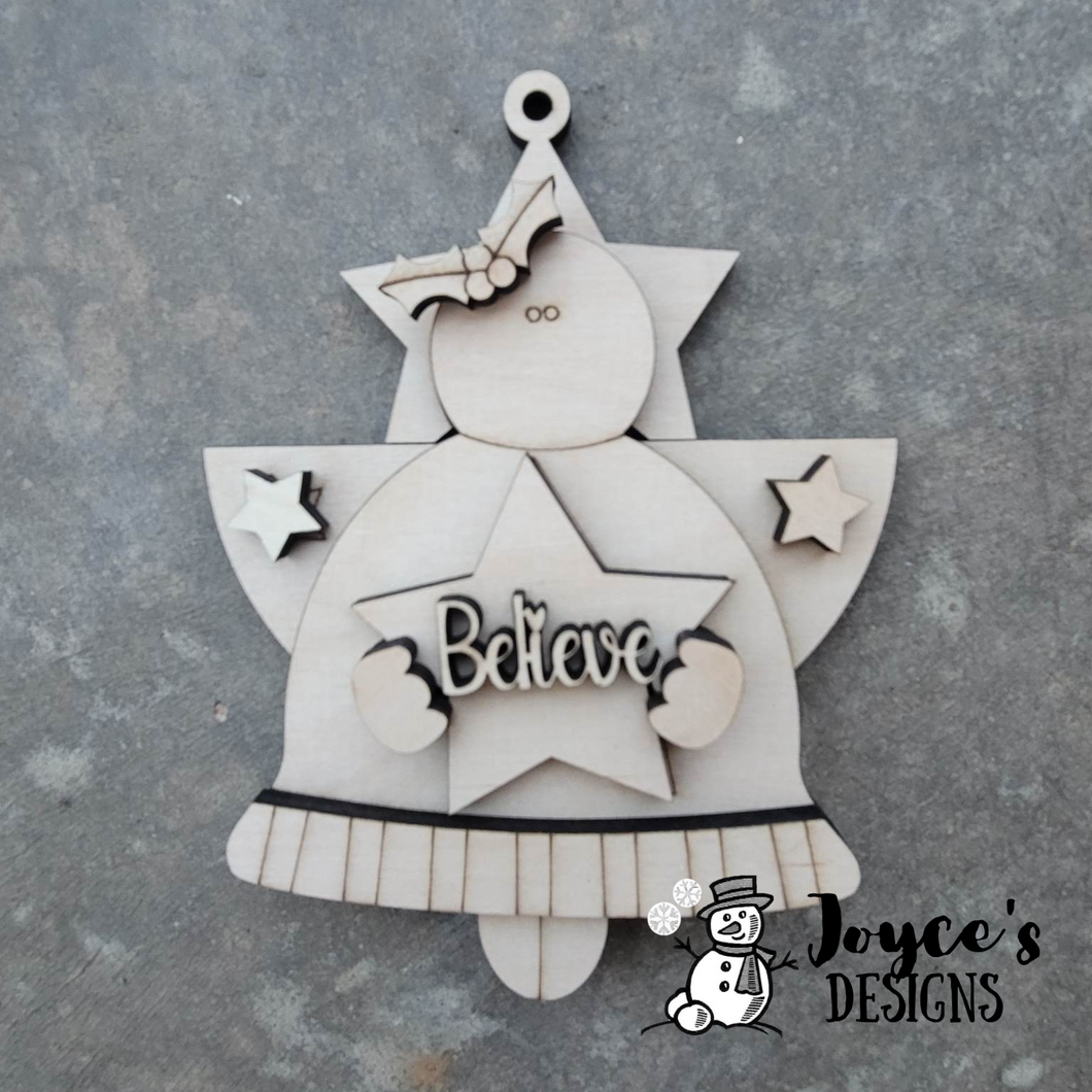 Angel Ornaments- Joy, Believe, Merry and Bright