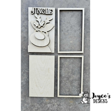 Load image into Gallery viewer, Jingle Block Reindeer Shelf Sitter Blank – 3.5x5.75 DIY Wood Craft for Christmas Decor
