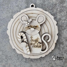 Load image into Gallery viewer, Christmas Mouse Ornament – Boy | Wood Blank
