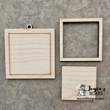 Load image into Gallery viewer, Square Mini Ornament Frame – 3.5" x 3.75" DIY Wood Blank
