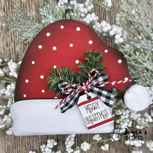 Load image into Gallery viewer, Santa Hat Shelf Sitter with Tag
