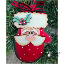 Load image into Gallery viewer, Santa Mittens Ornament Wood Blank | 3.5 x 5 DIY Christmas Ornament  Meta Description:
