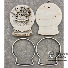 Load image into Gallery viewer, Silent Night Nativity Wood Blank Christmas Ornament – With or Without Fairy Light Holes
