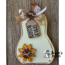 Load image into Gallery viewer, Pumpkin with "Simply Blessed" Tag Wood Blank | Unfinished DIY Fall Craft | 5.5" x 8.75"
