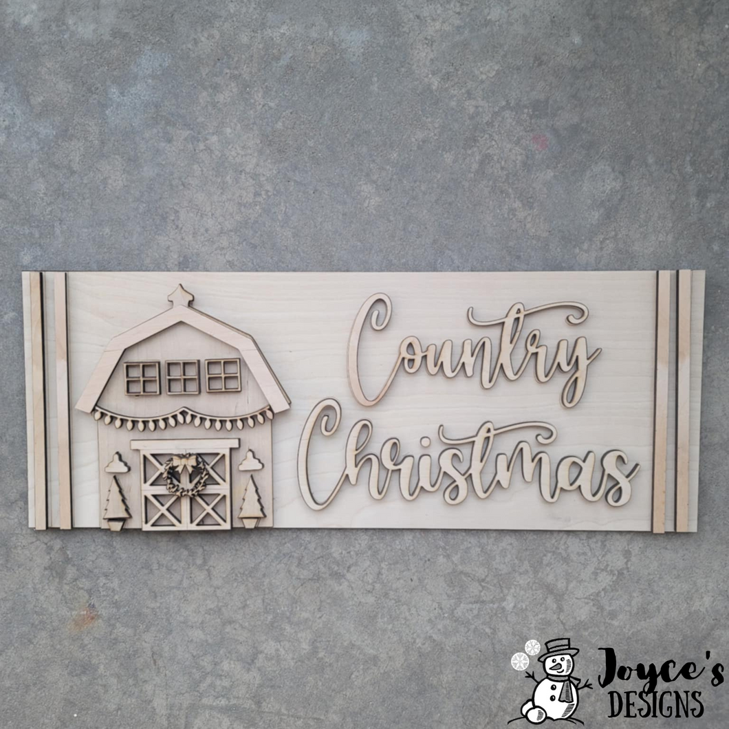 Country Christmas Mantel Sign