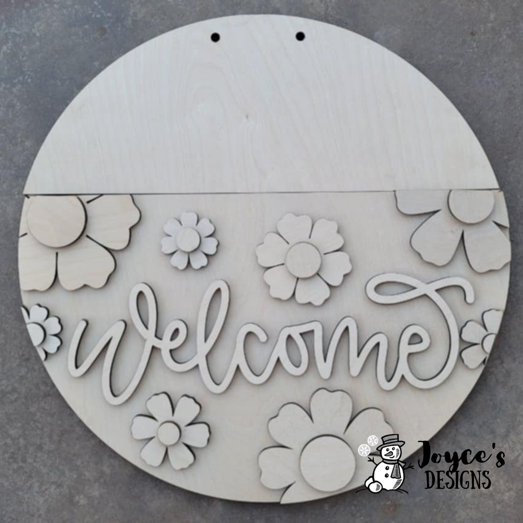 Welcome With Daisies Doorhanger