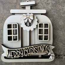 Load image into Gallery viewer, Merry Christmas Gondola Ornament Wood Blank – DIY Paintable Ski Lift Ornament with Gift Card Holder – Winter Craft Decor
