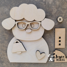 Load image into Gallery viewer, Lamb With Glasses Shelf Sitter
