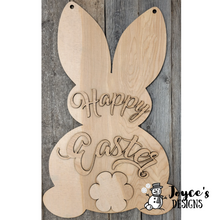 Load image into Gallery viewer, Happy Easter Rabbit-Shaped Doorhanger
