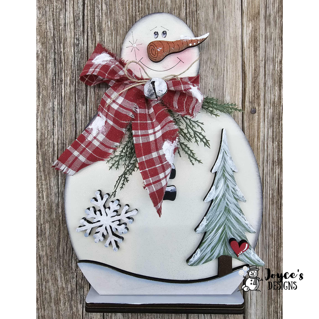 Winter Snowman without scarf  7x5x10.5 inches