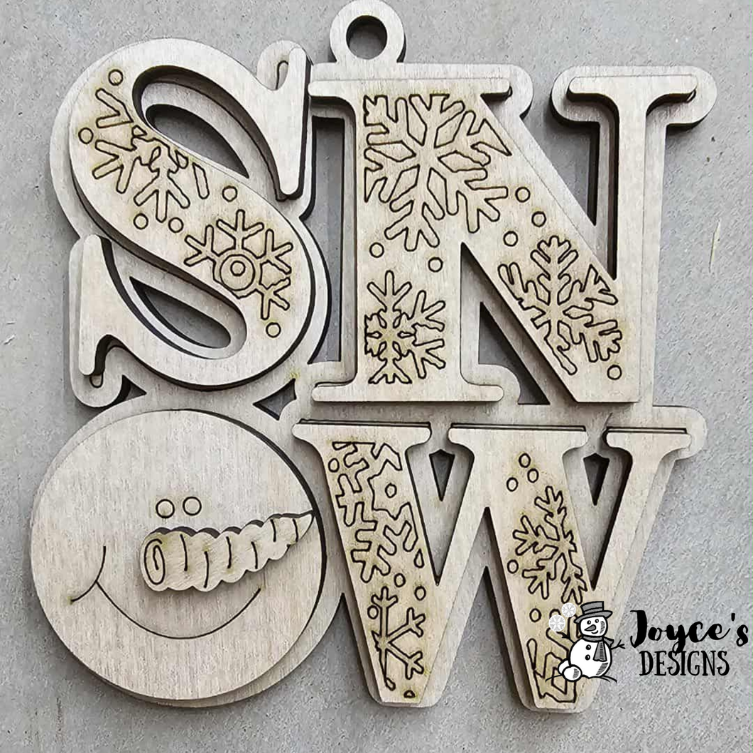 Snow Word Ornament