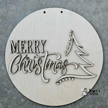 Load image into Gallery viewer, Merry Christmas and Tree doorhanger
