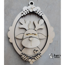 Load image into Gallery viewer, Reindeer on Oval ornament
