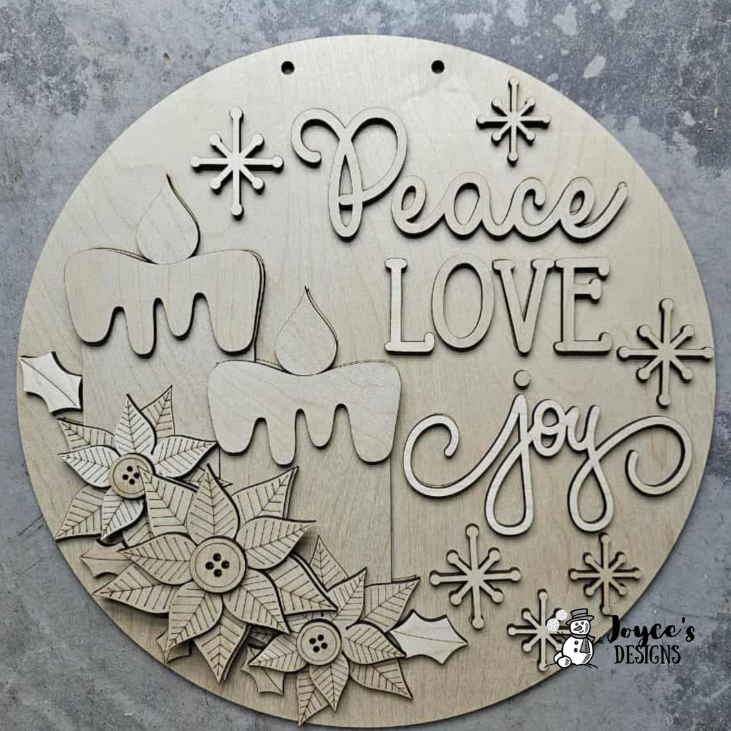 Peace Love Joy Doorhanger
