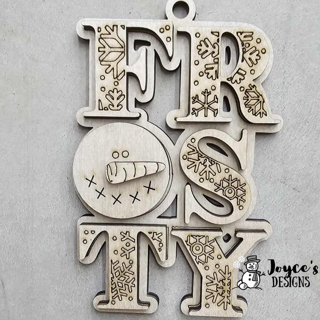 Frosty Word Ornament