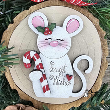 Load image into Gallery viewer, Christmas Mouse Ornament – Boy | Wood Blank
