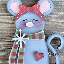 Load image into Gallery viewer, Christmas Mouse Ornament – Girl | Wood Blank

