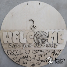 Load image into Gallery viewer, Welcome Hope you like cats Doorhanger
