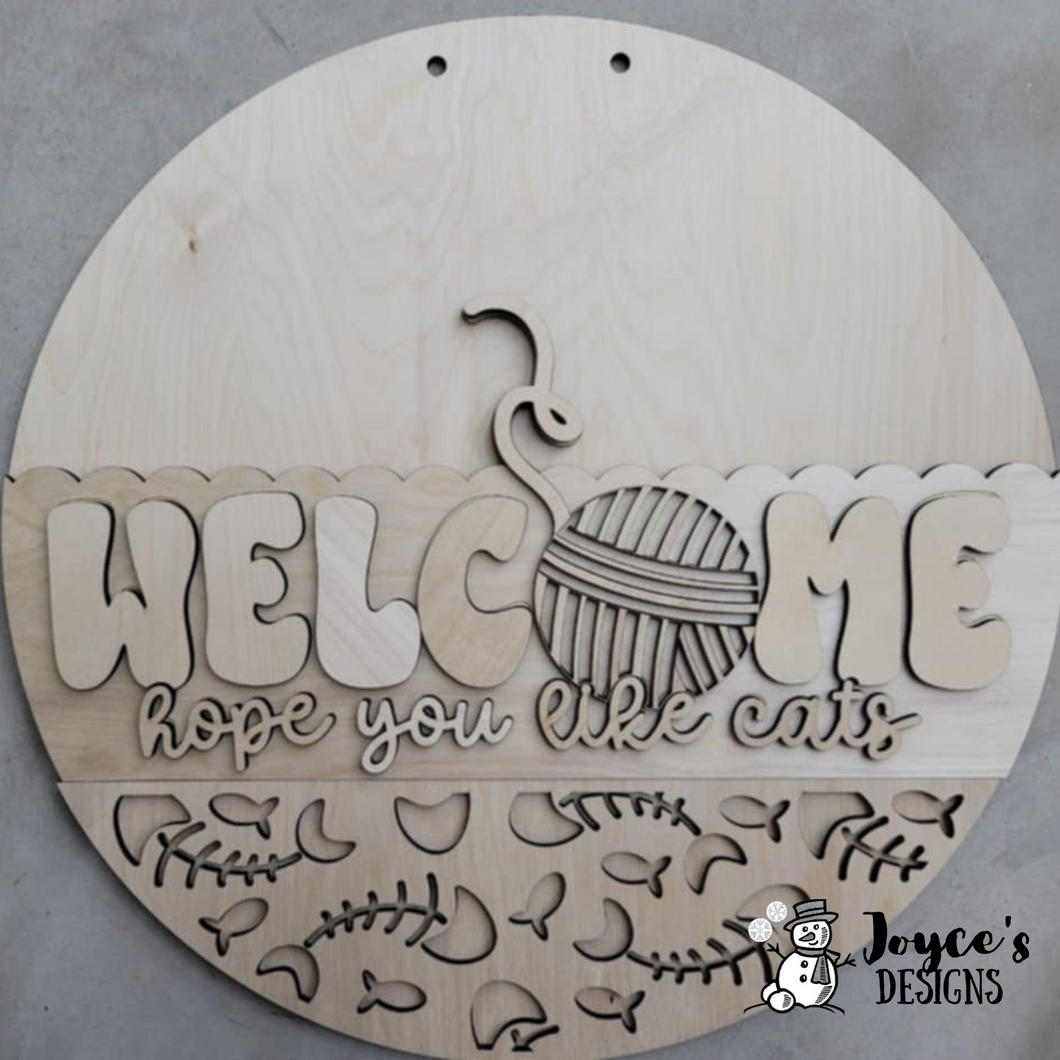 Welcome Hope you like cats Doorhanger