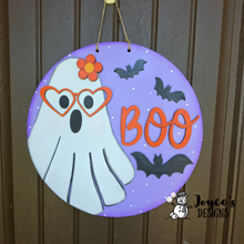 Load image into Gallery viewer, Boo Ghost with Glasses doorhanger
