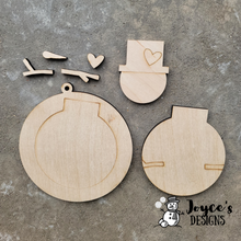 Load image into Gallery viewer, Heart Snowman, Snowman Ornament, Ornament Kit, DIY ornament
