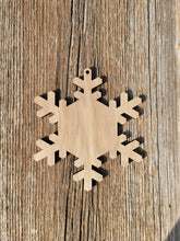 Load image into Gallery viewer, Snowflake Ornaments 6, 12, and 18 inch unpainted
