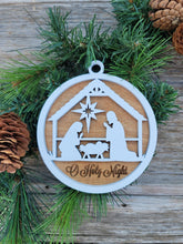 Load image into Gallery viewer, Oh Holy Night, Nativity Ornament, Christmas Wooden Ornament Kit, DIY Christmas Decor, Kids Christmas Crafts

