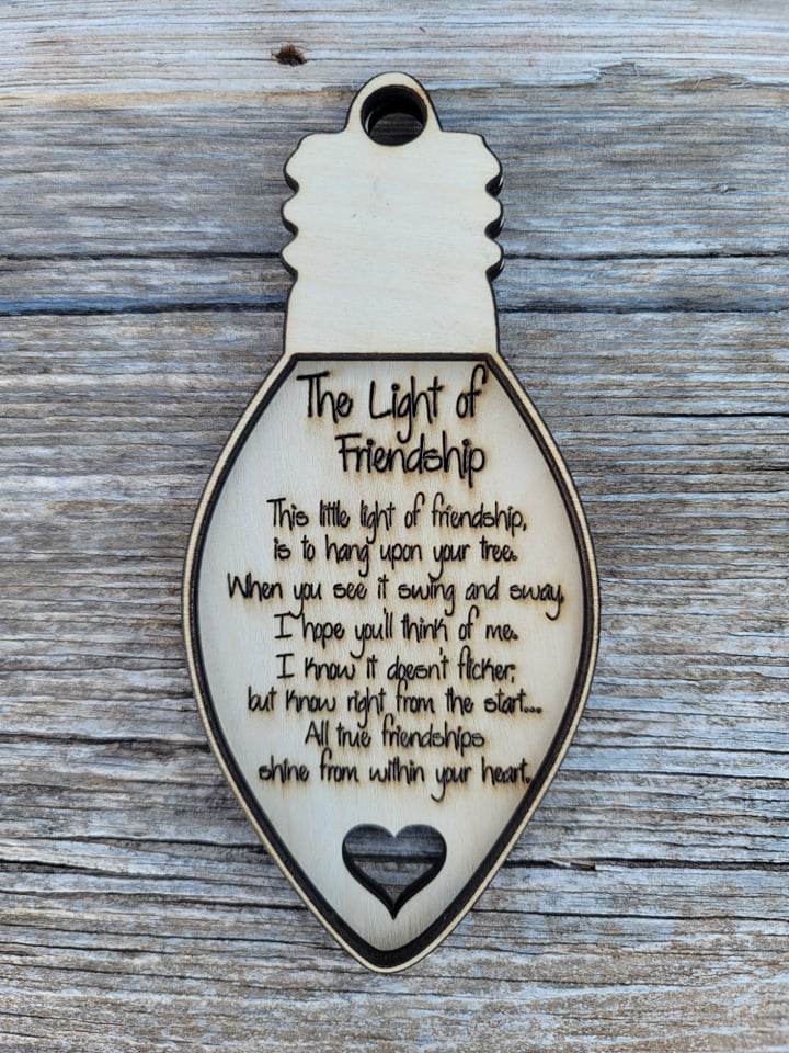 The Light of Friendship Ornament, Christmas Wooden Ornament Kit, DIY Christmas Decor, Kids Christmas Crafts
