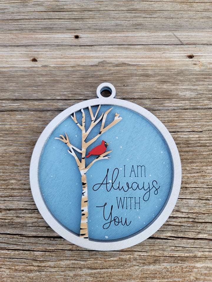 I'm Always With You, Christmas in Heaven, Memorial Ornament, Christmas Wooden Ornament Kit, DIY Christmas Decor, Kids Christmas Crafts