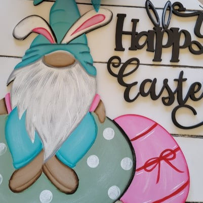 Easter Gnome Bunny Doorhanger, Easter Gnome Door Hanger, DIY Easter, Bunny Easter, Easter Bunny, Hipity Hopity, Carrot, DIY painting kits, Kids Easter Crafts