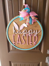 Load image into Gallery viewer, Happy Easter Bunny Doorhanger, Easter Door Hanger, DIY Easter, Bunny Easter, Easter Bunny, Hipity Hopity, Carrot, DIY painting kits, Kids Easter Crafts
