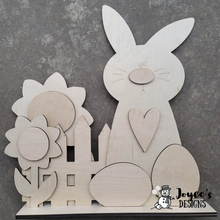 Load image into Gallery viewer, Spring/Bunny shelf sitter, DIY Easter, Bunny Easter, Easter Bunny, Hipity Hopity, Carrot, DIY painting kits, Kids Easter Crafts

