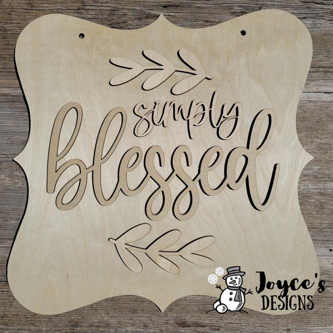 Simply Blessed, Welcome sign, Christian Gifts, Homemade Gifts, Square Door Hanger, DIY Door Hanger Kits, DIY Project