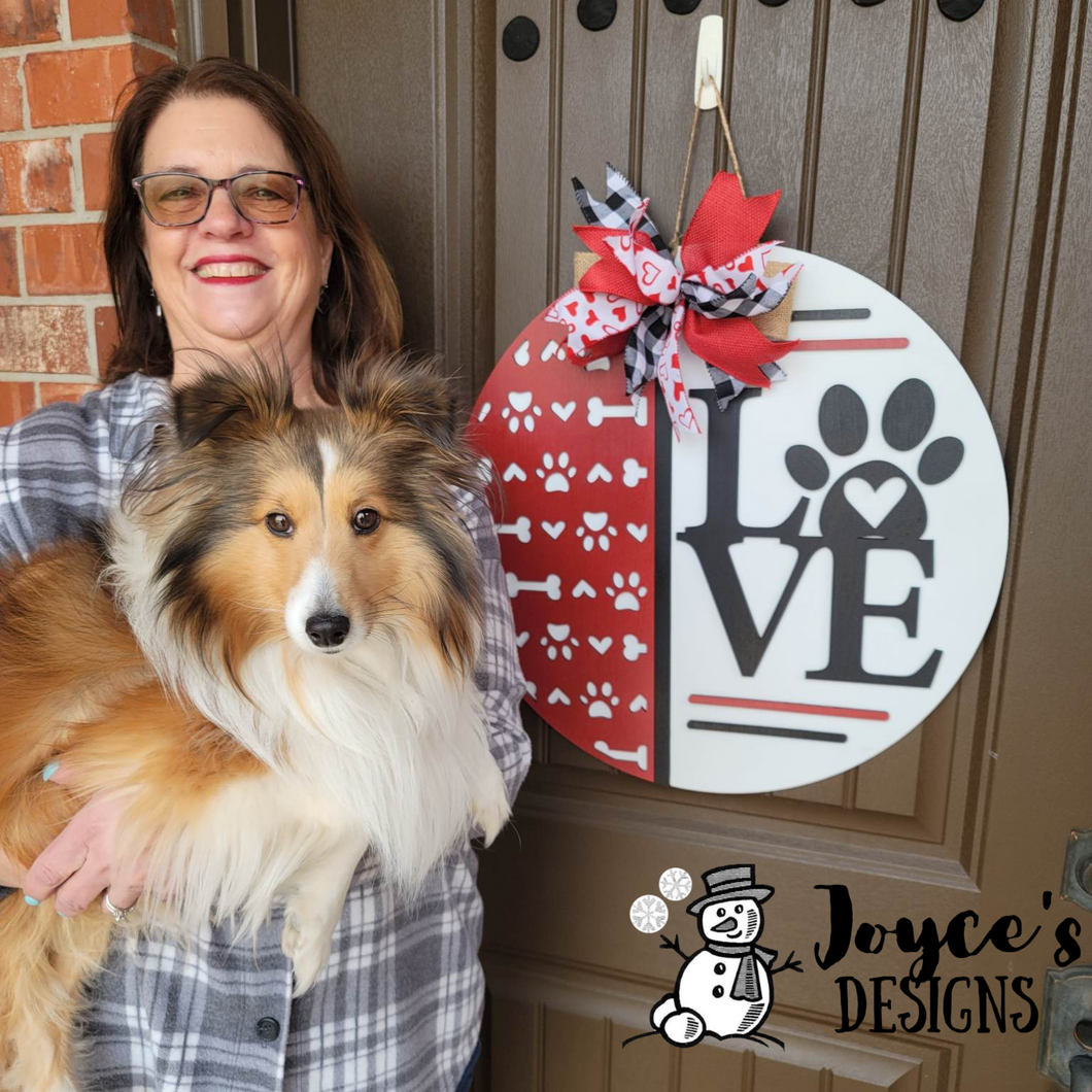 Puppy Love Door Hanger, Be Mine, Valentine's Day Decor -Door Hanger, Porch Sitter, All Season, Front Porch, Farm House, Rustic, DIY Sign