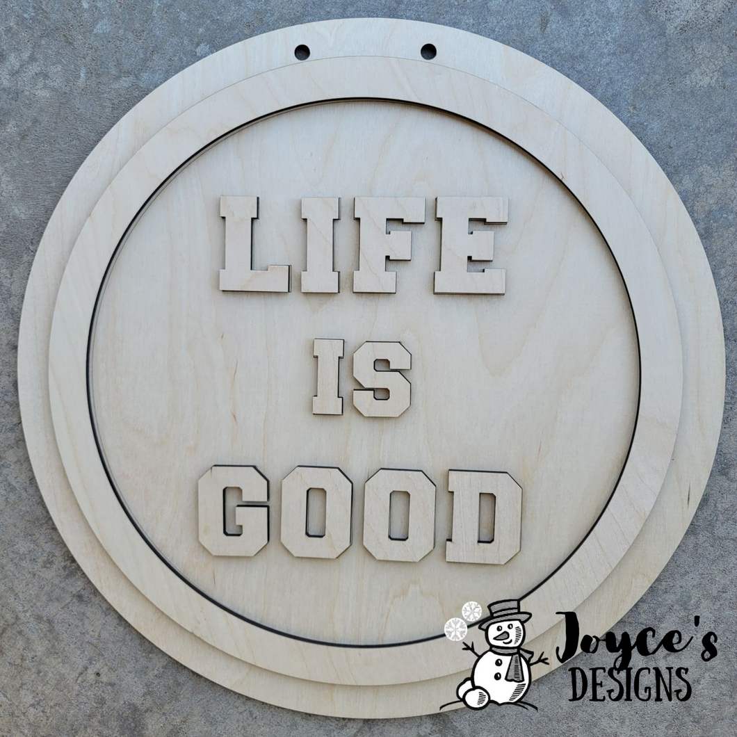 Life is Good, Welcome Sign, Jeep Decor, Porch Sitter, All Season, Front Porch, Farm House, Rustic, DIY Sign