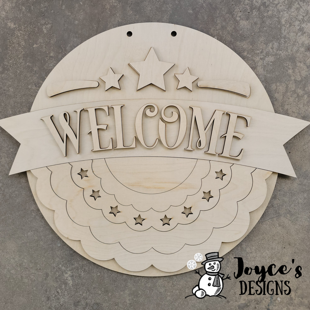Welcome Banner, Americana Decor Happy 4th of July, 4th of July, America, Americana, July Door hanger, American Door Hanger, 4th of July Door Hanger, Made in America, Made in USA , Land of the Free, Gnome Porch Decor, 4th of July Southern Decor