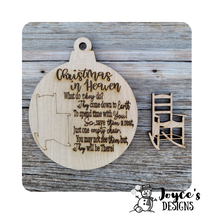 Load image into Gallery viewer, Christmas in Heaven Rocking Chair Memorial Ornament

